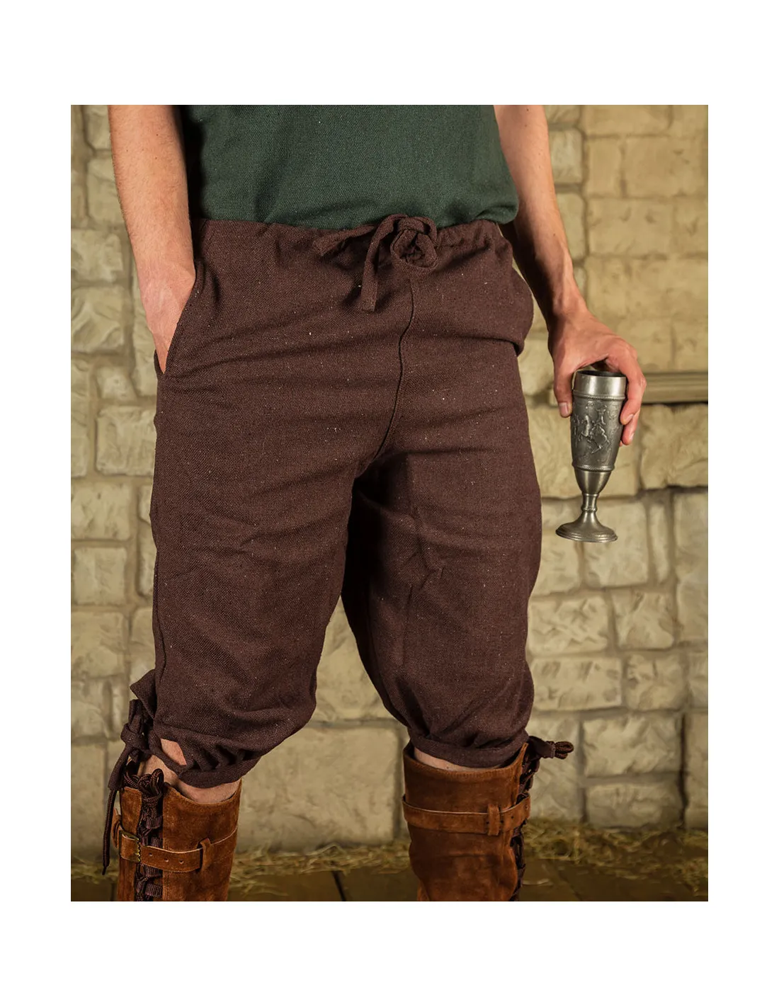 Pantalon viking modèle Kilian, couleur marron ⚔️ Boutique Épées