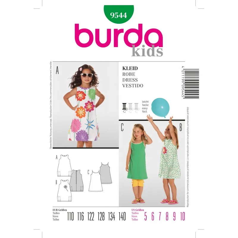 Patron Robe Burda n°9544