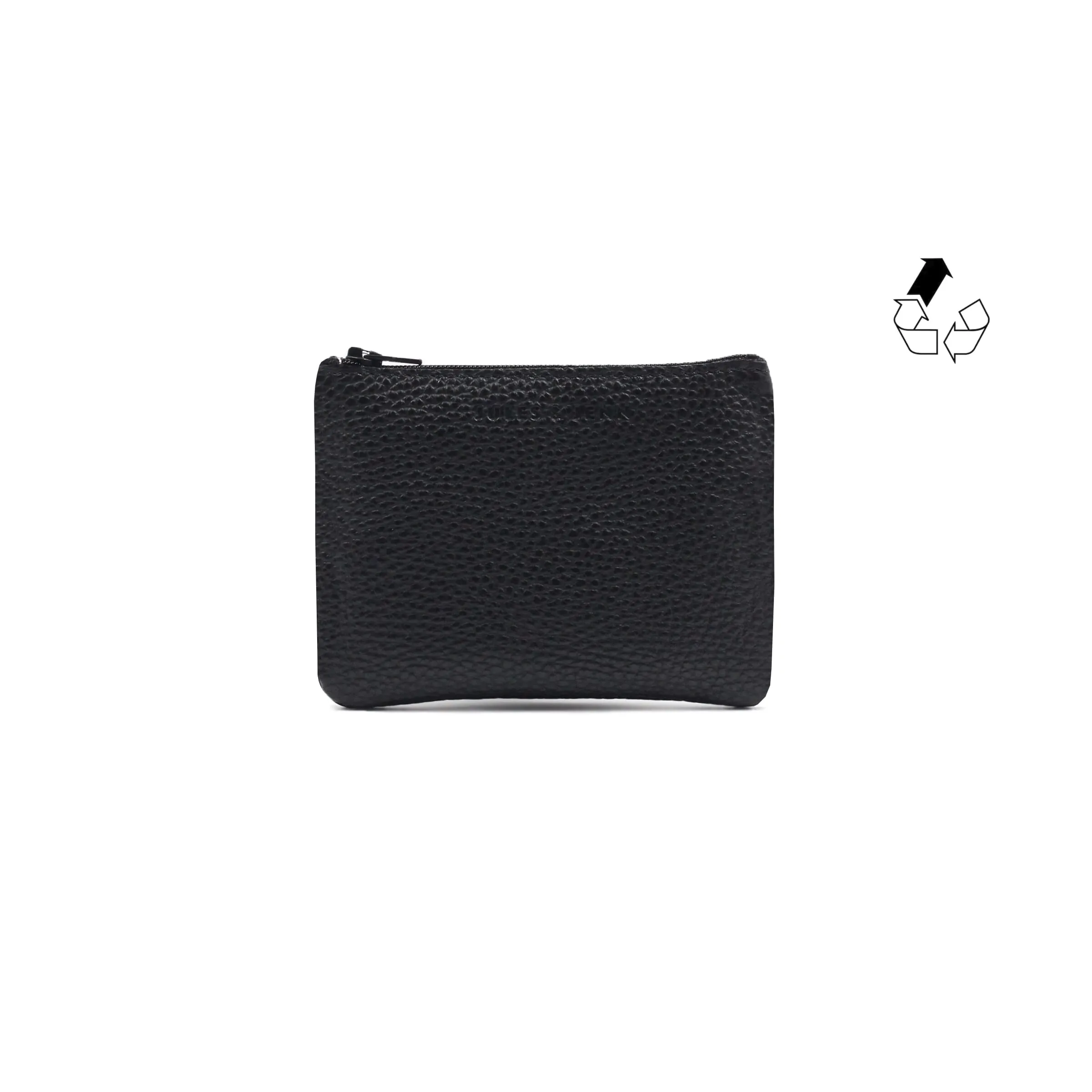 Pochette cuir upcyclé noir - Petite