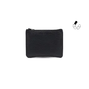 Pochette cuir upcyclé noir - Petite