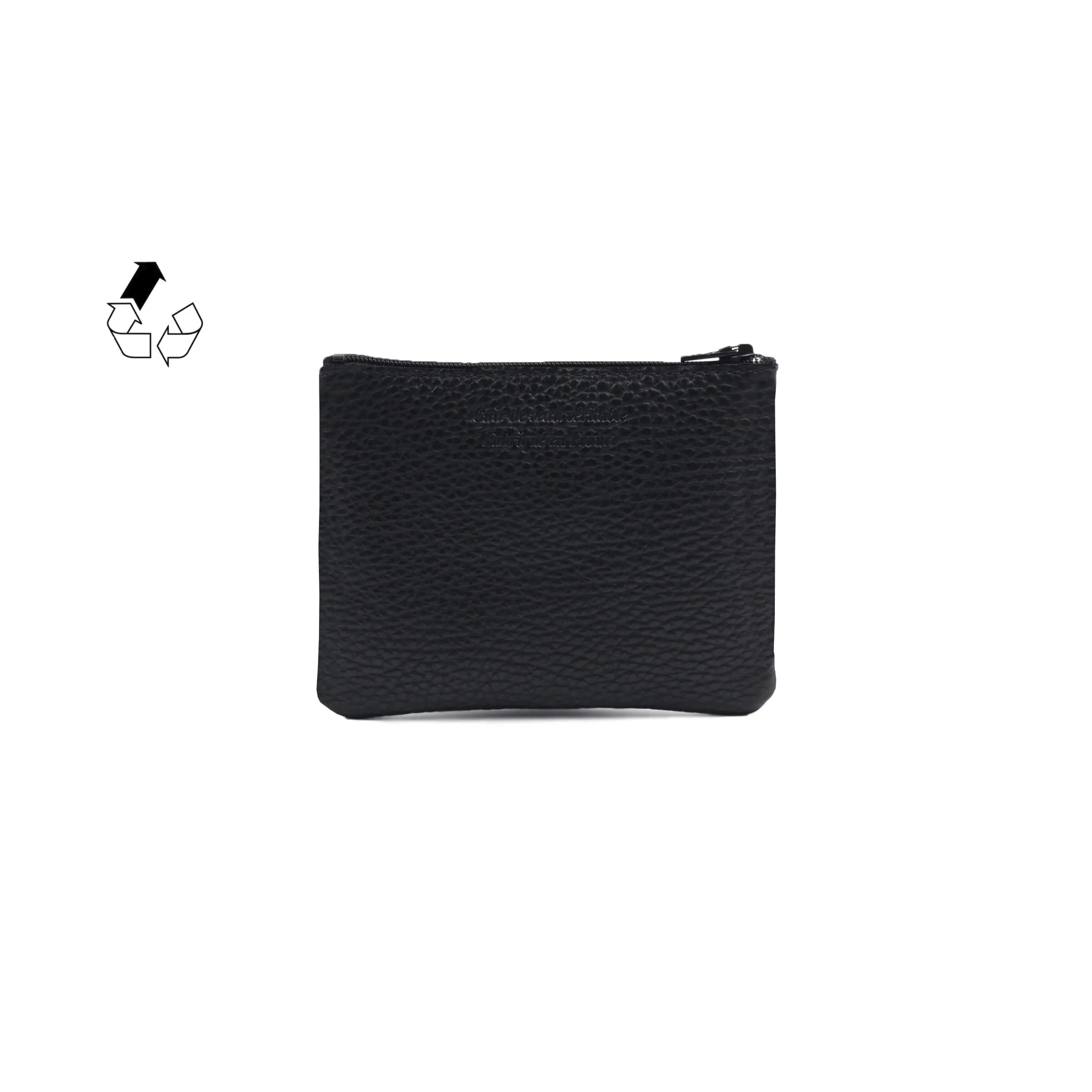 Pochette cuir upcyclé noir - Petite