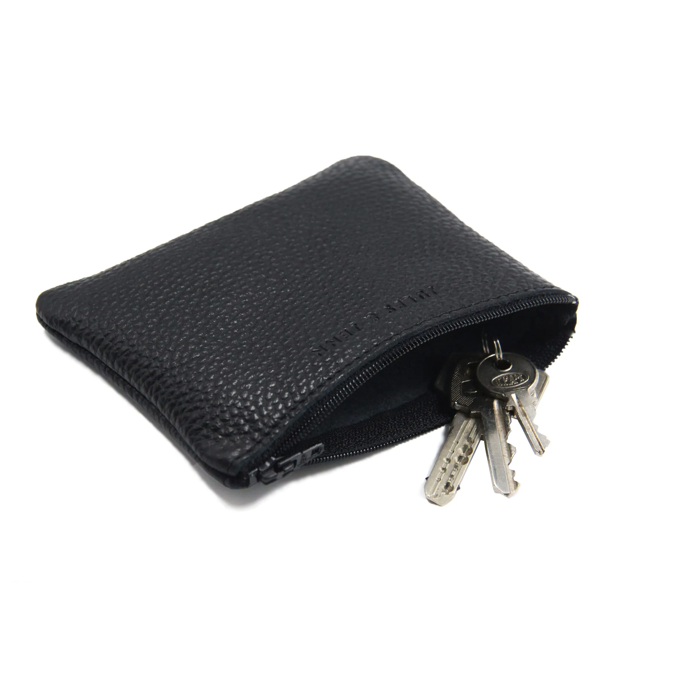 Pochette cuir upcyclé noir - Petite