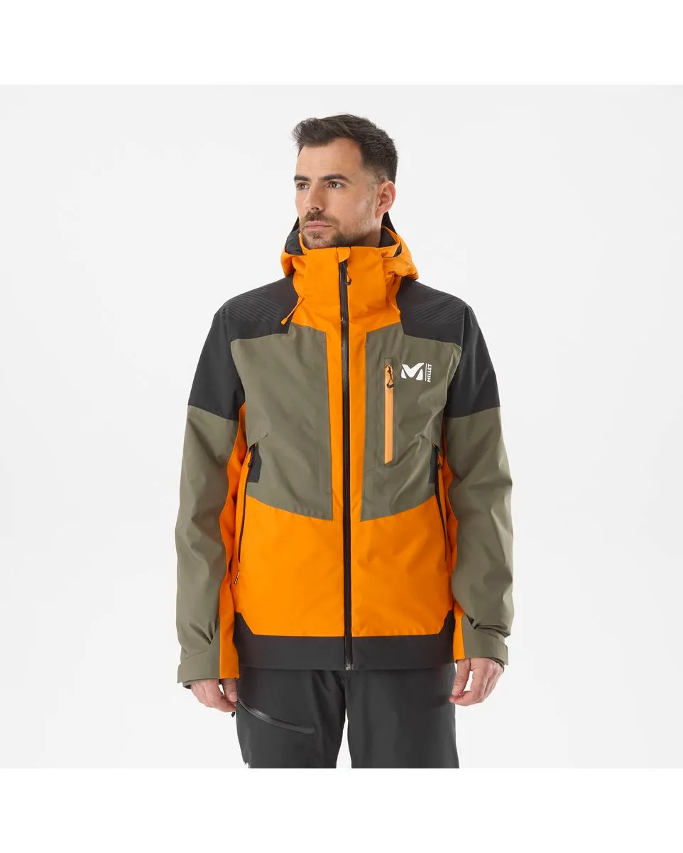 Polaire à capcuhe manches longues Homme FUSION GRID HOODIE Orange