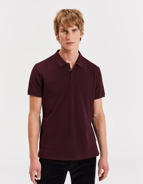 Polo bordeaux bi matière IKKS BETTER Homme