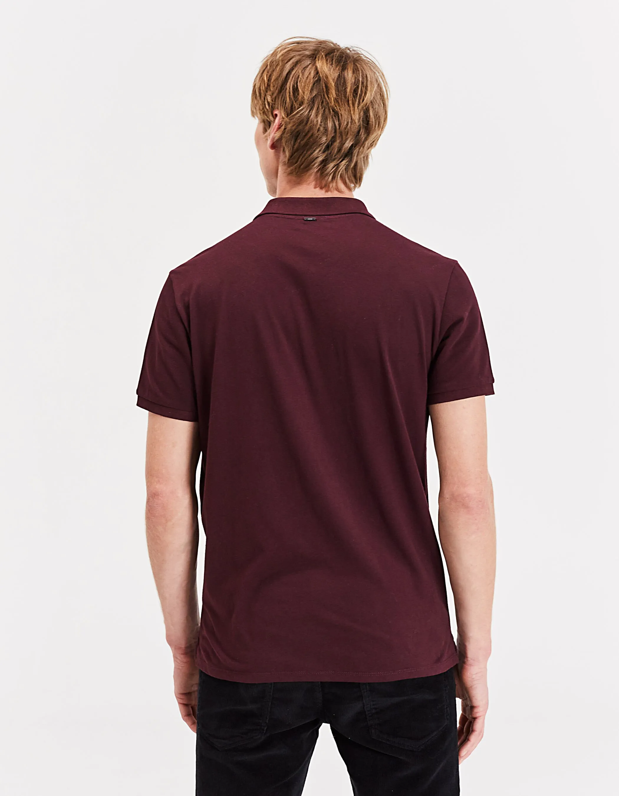 Polo bordeaux bi matière IKKS BETTER Homme