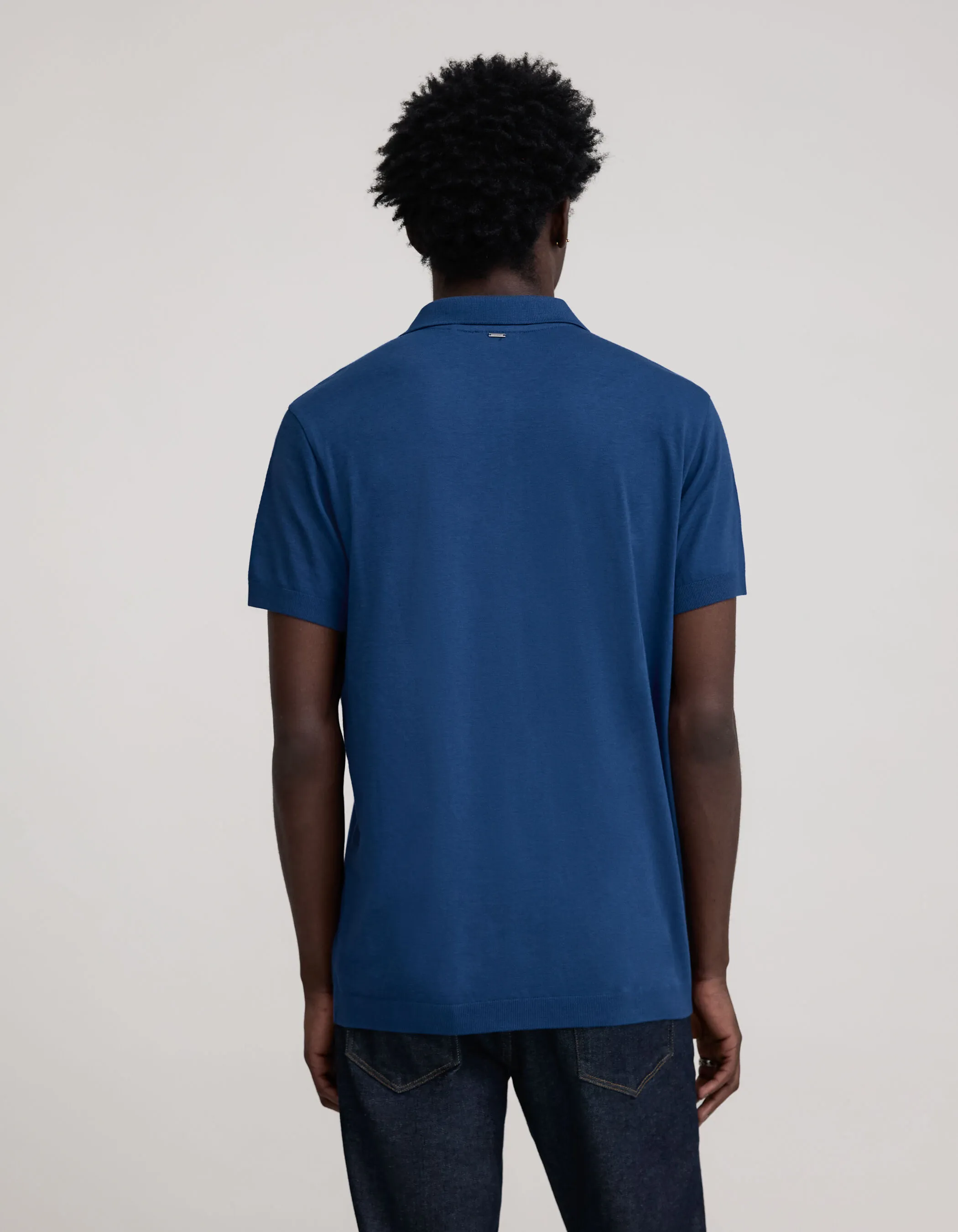 Polo cobalt coton modal Homme