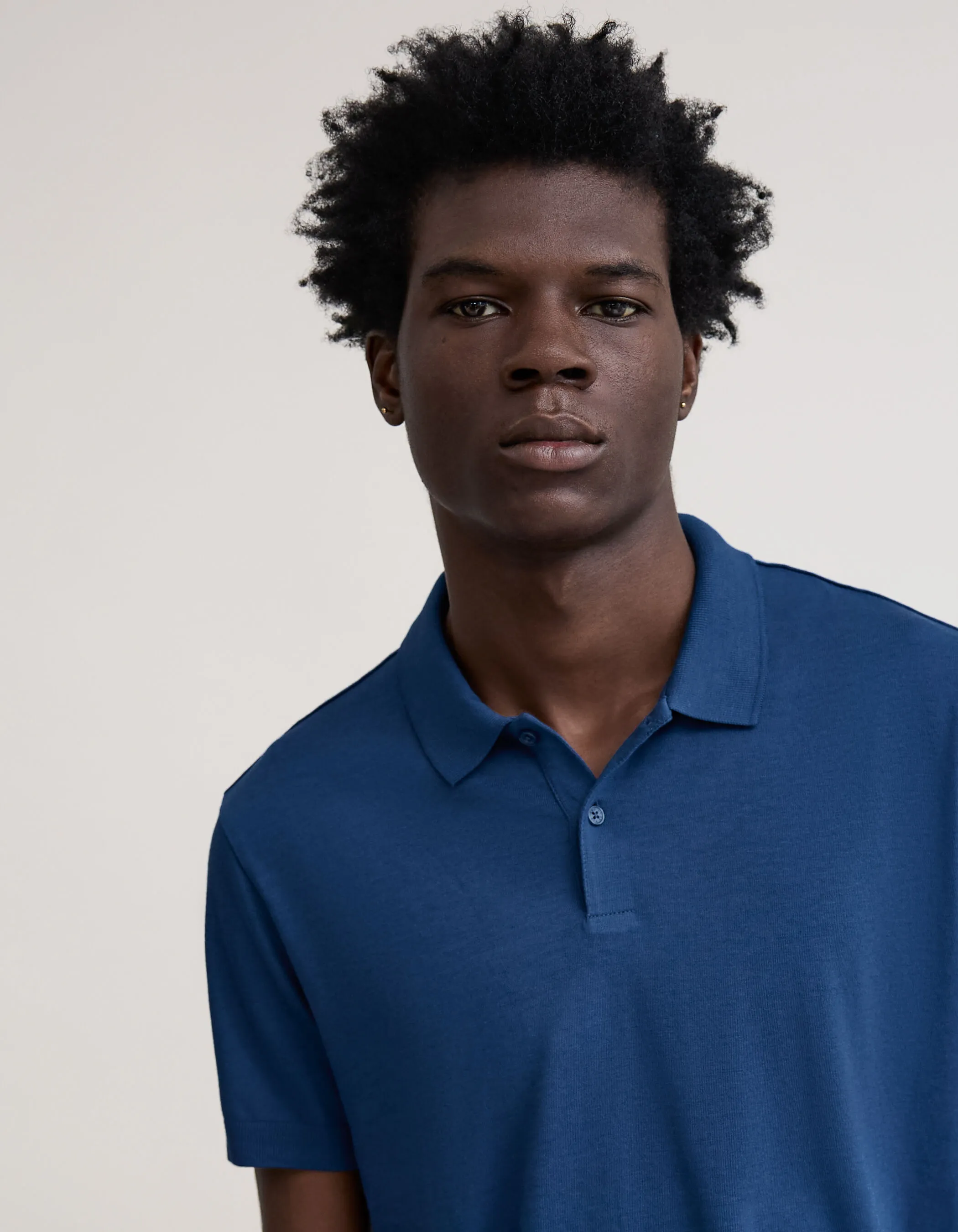 Polo cobalt coton modal Homme