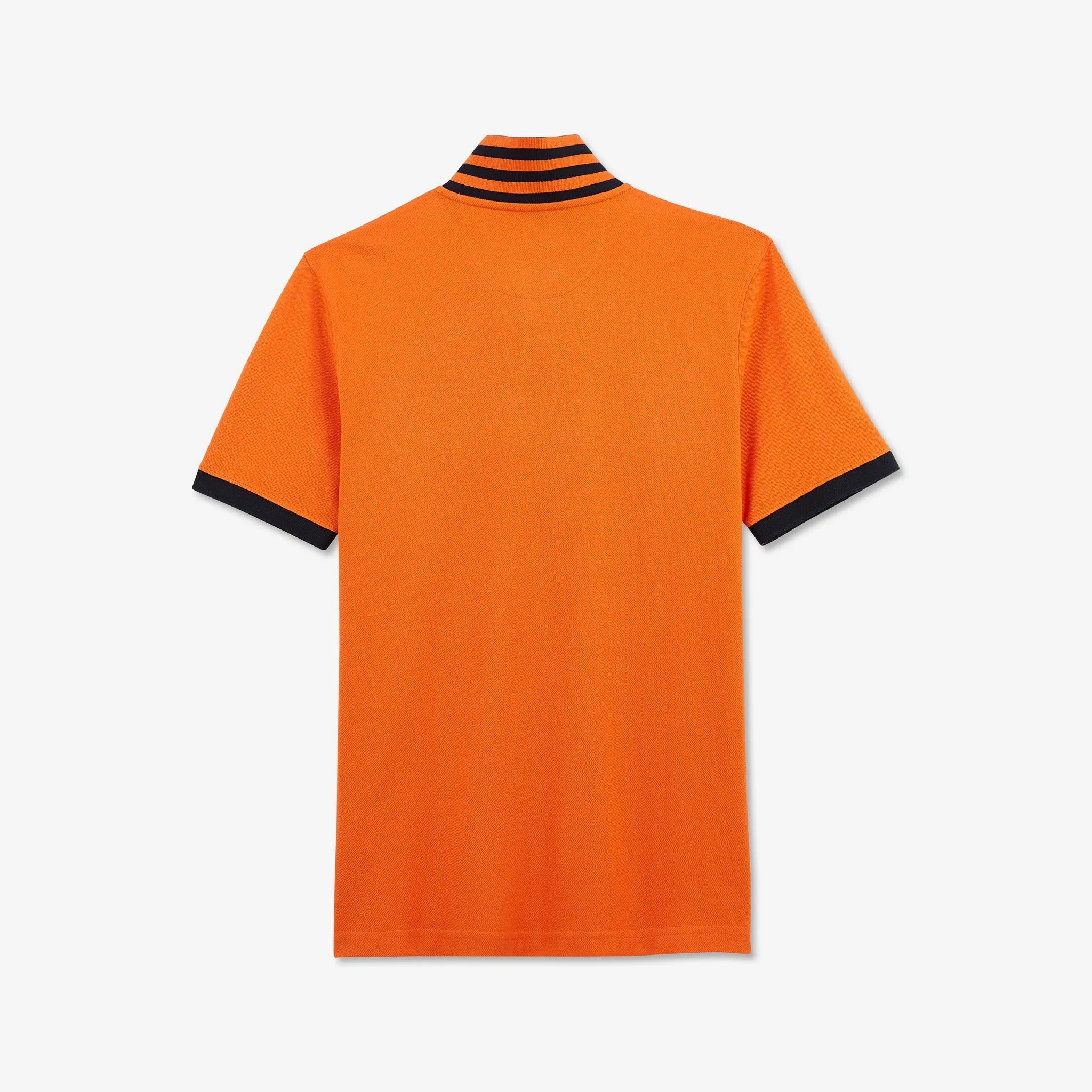 Polo en coton Pima aux détails contrastés orange