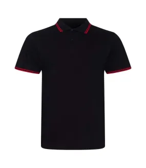 Polo homme noir / rouge AWDis