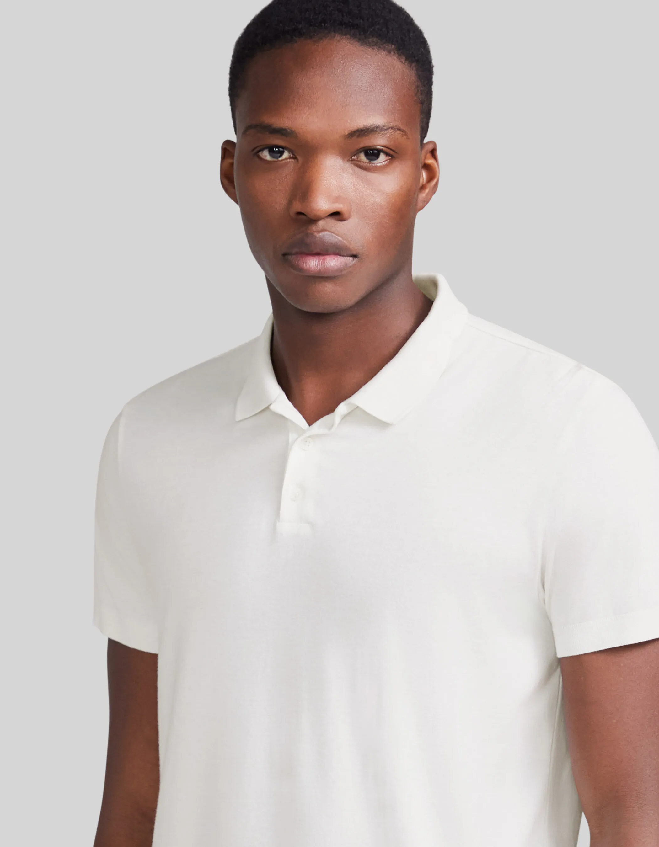 Polo off white coton modal Homme