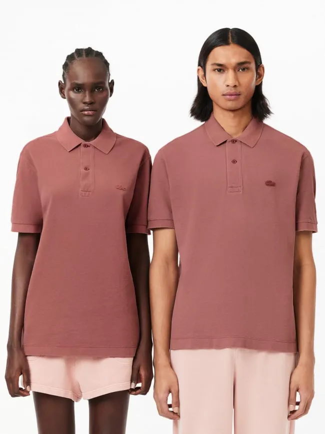 Polo uni logo vieux rose homme - Lacoste | wimod