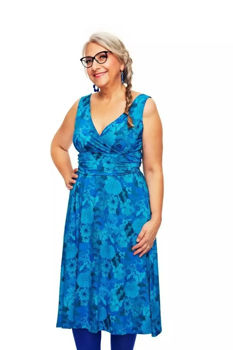 Robe jersey bleue sans manche Cissi och Selma