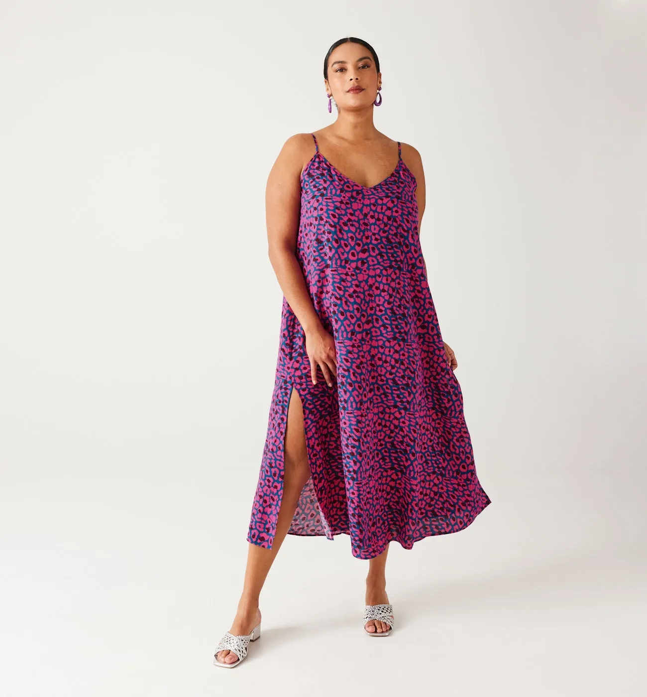 Robe longue imprimée Femme - Imprimé bleu