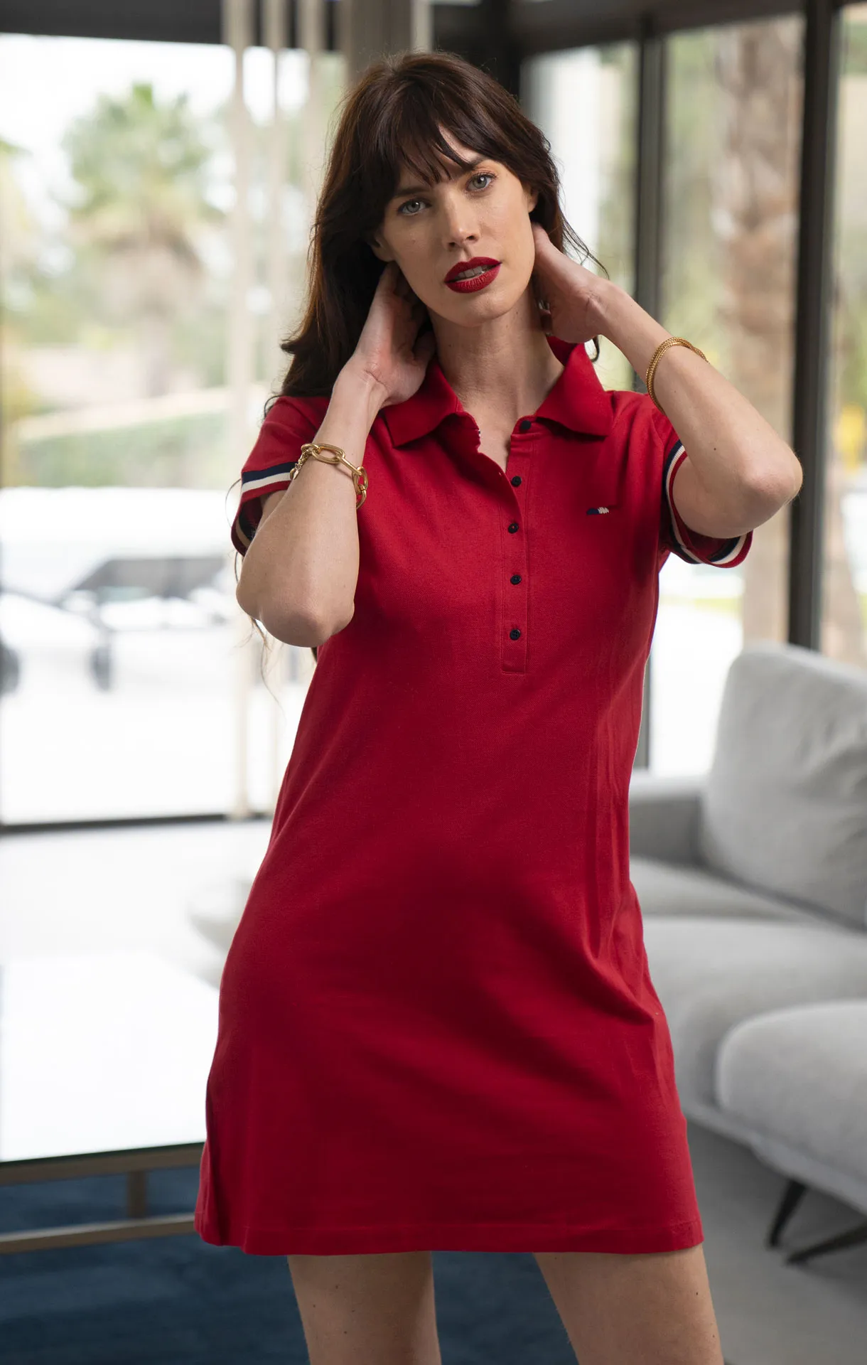 Robe polo femme LAURENCE ROUGE