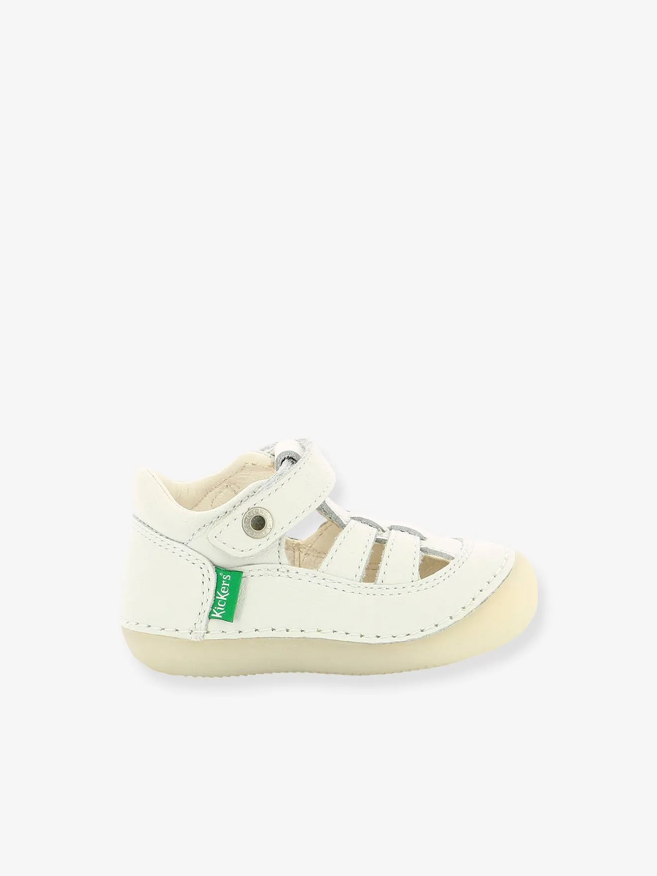 Sandales cuir bébé Sushy Originel Softers KICKERS® blanc - Kickers