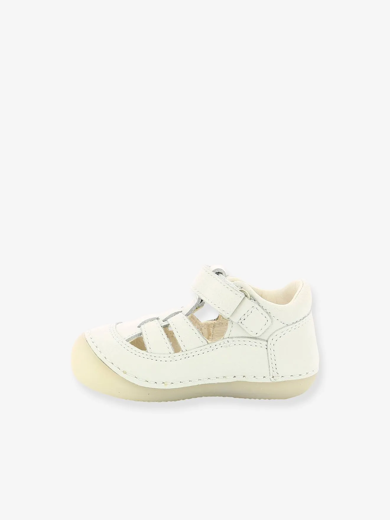 Sandales cuir bébé Sushy Originel Softers KICKERS® blanc - Kickers