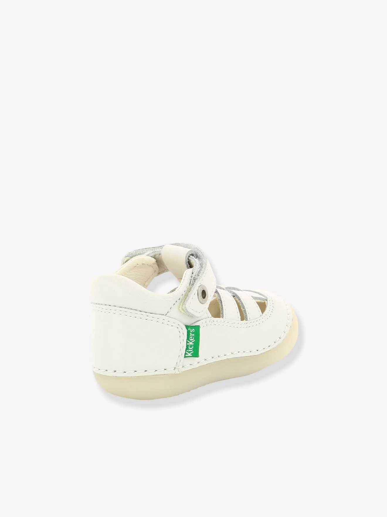 Sandales cuir bébé Sushy Originel Softers KICKERS® blanc - Kickers