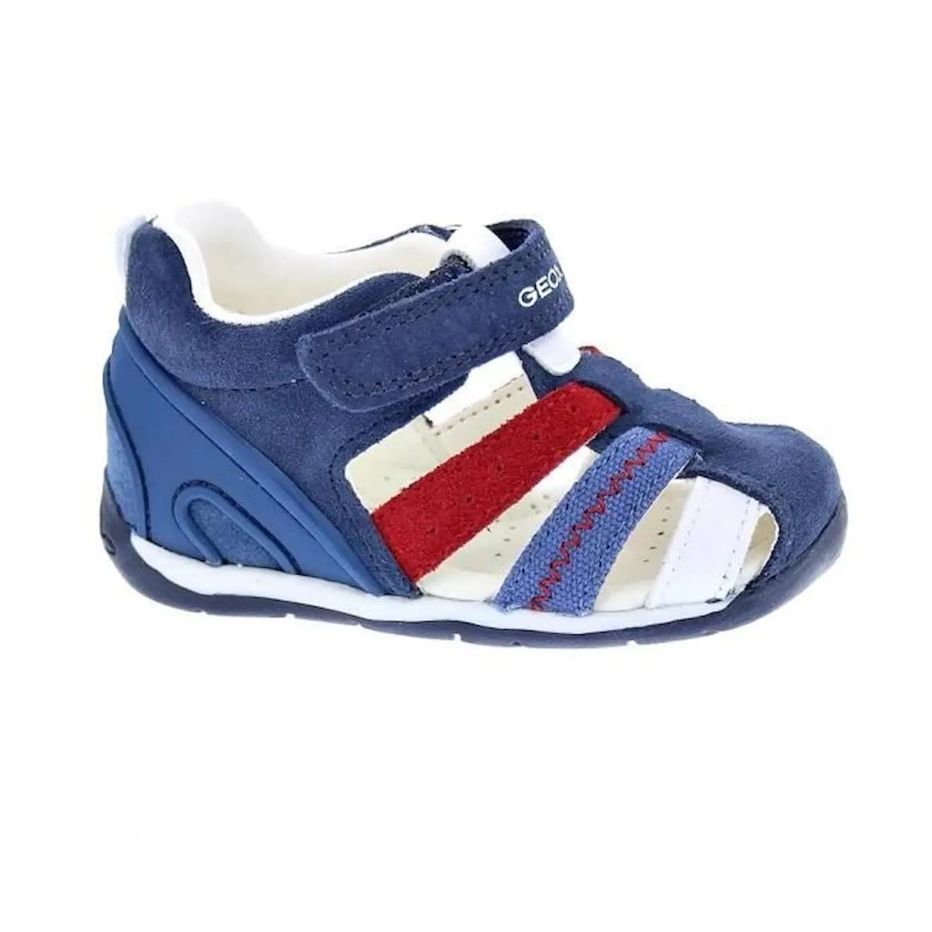 Sandales enfant Geox Each Boy - Garçon - Marine/Rouge - Scratch - Cuir/Synthétique bleu - Geox