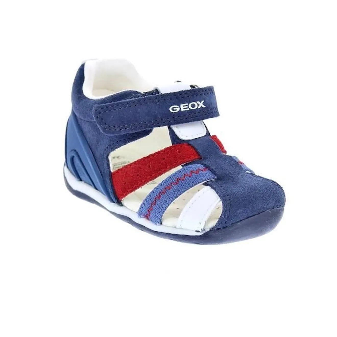 Sandales enfant Geox Each Boy - Garçon - Marine/Rouge - Scratch - Cuir/Synthétique bleu - Geox