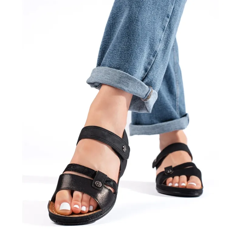 Sandales noires confortables pour femmes le noir