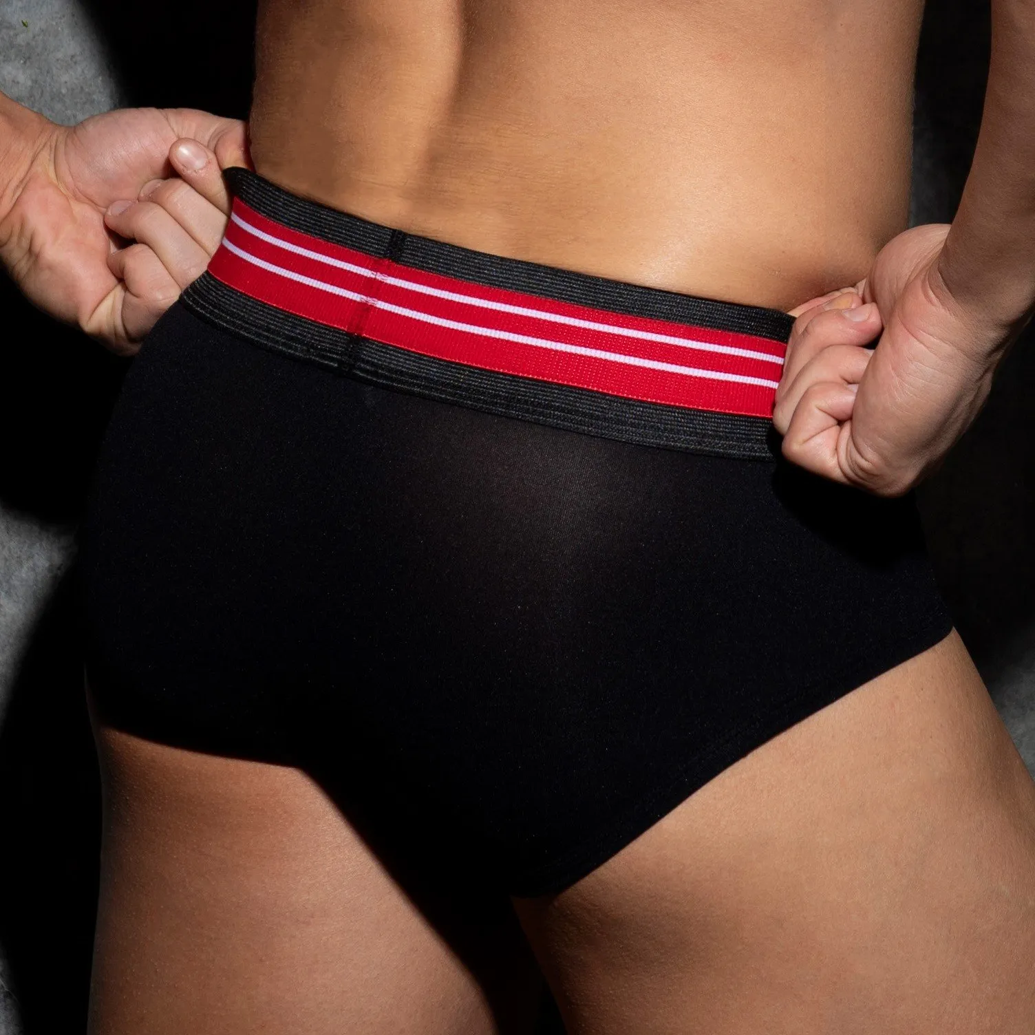 Slip Double Stripe - rouge - AD Fétish : vente slips et bandeaux po...