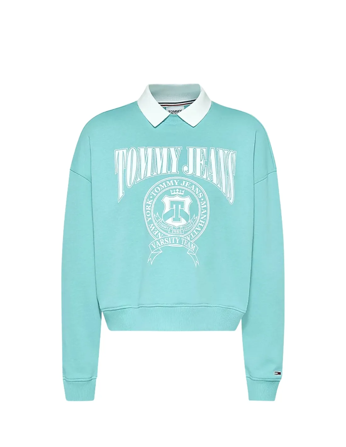 Sweat polo universitaire femme Tommy Jeans Ref 58878 L67 Ocean Tide