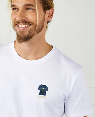 Sweatshirt homme Maillot bleu brodé personnalisé