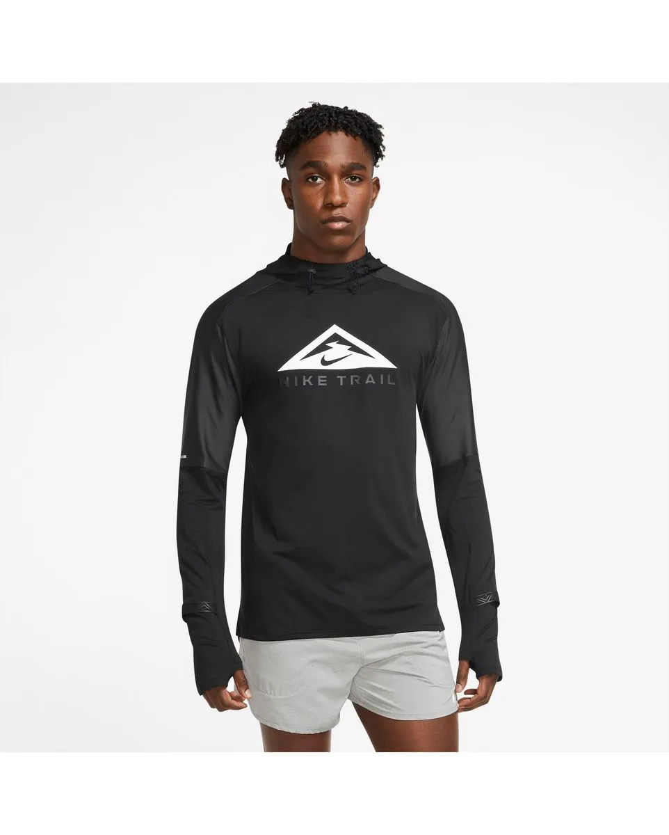 Sweatshirt manches longues Homme M NK DF TRAIL HOODIE GX Noir