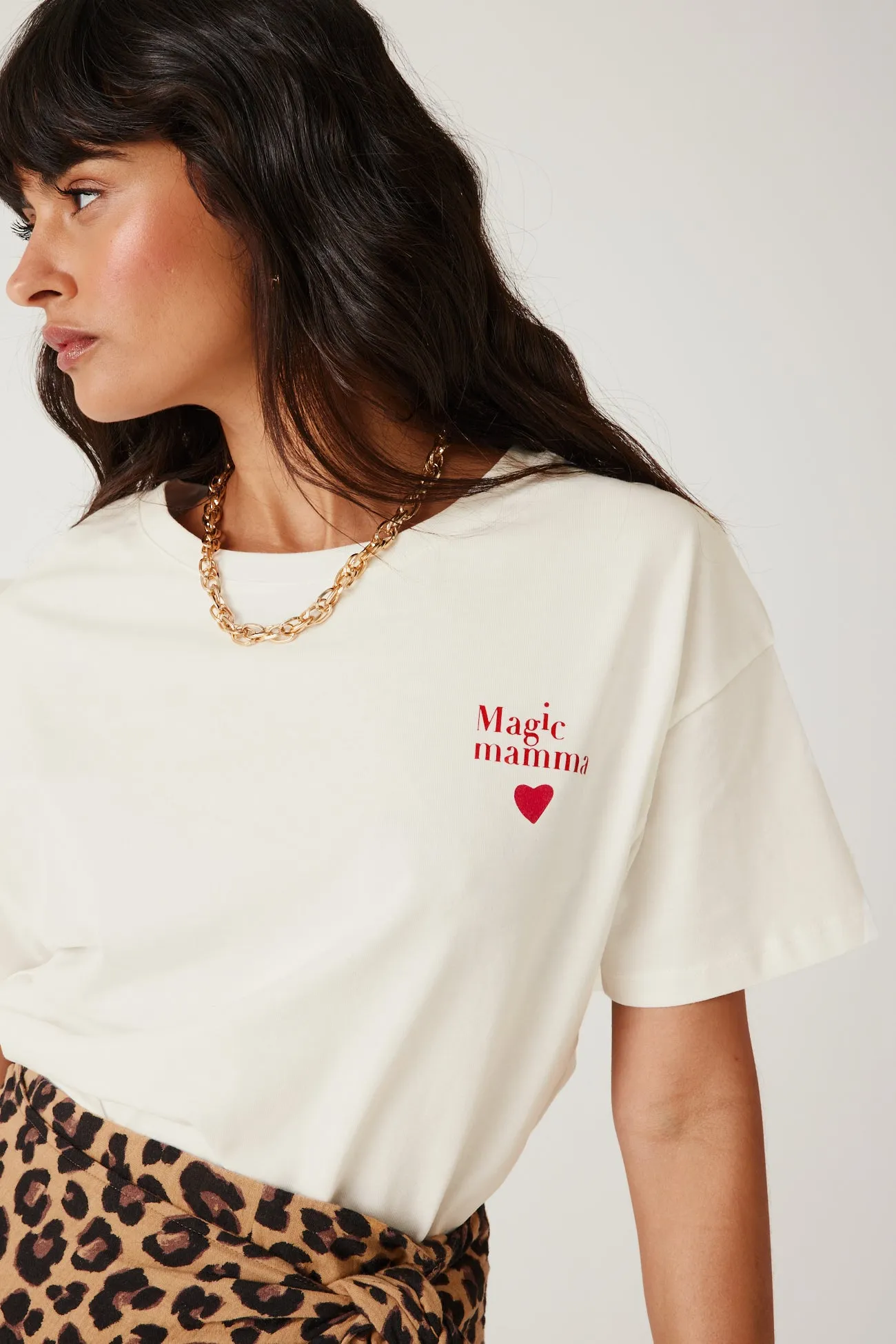 T-shirt magic mamma - Imprimé écru