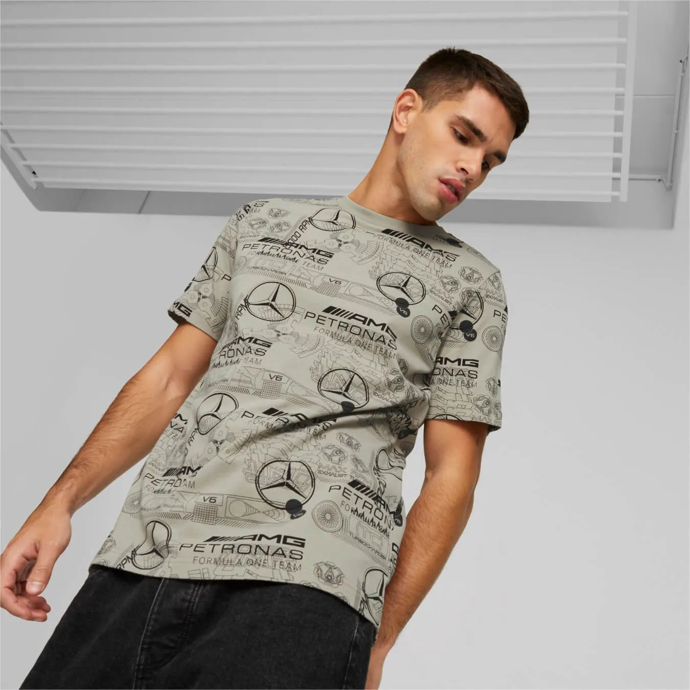 T-shirt MERCEDES AMG Puma Graphique vert pour homme