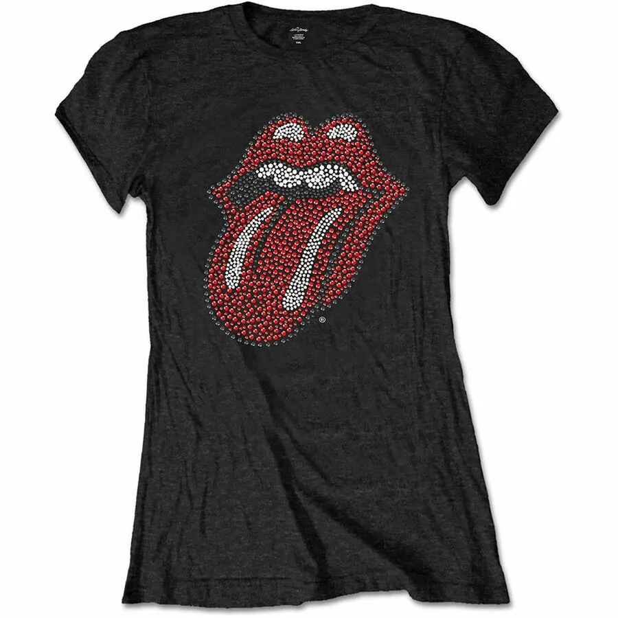 T-shirt officiel femme ROLLING STONES 'Tongue Diamante'