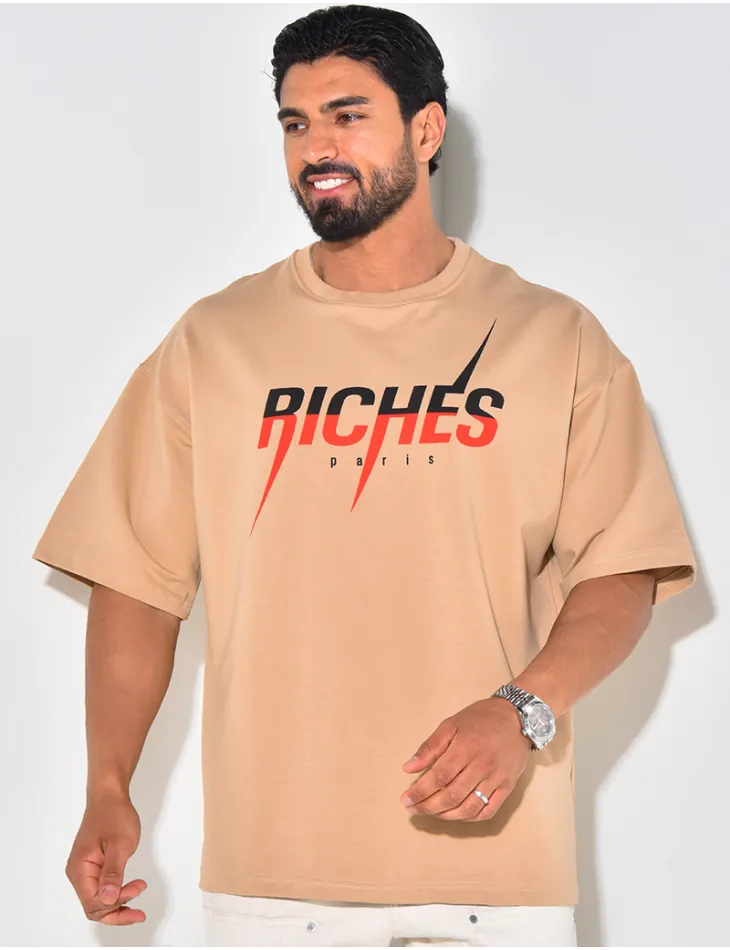 T-shirt "Riches", écriture bi-color / 62471 - JEANS INDUSTRY