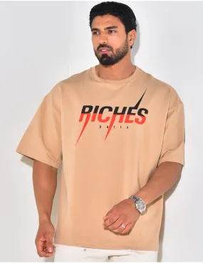 T-shirt "Riches", écriture bi-color / 62471 - JEANS INDUSTRY