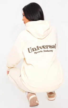 Tall Hoodie oversize deluxe sable à imprimé Sports Academy en relief