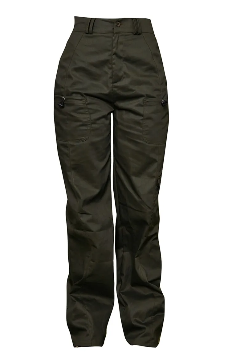 Tall Pantalon cargo kaki mousse noué devant