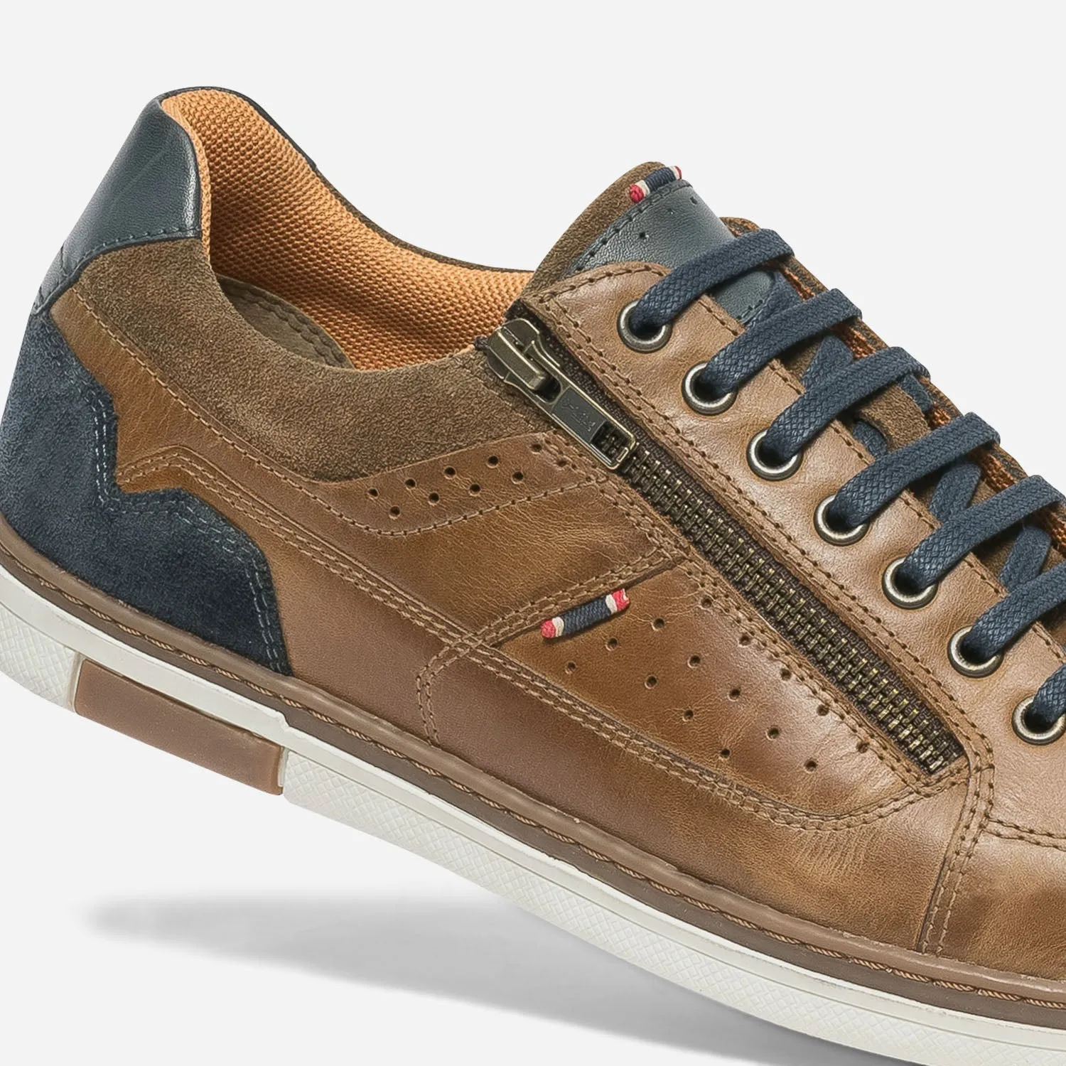 Tennis cognac en cuir - Baskets / Tennis Homme | ERAM