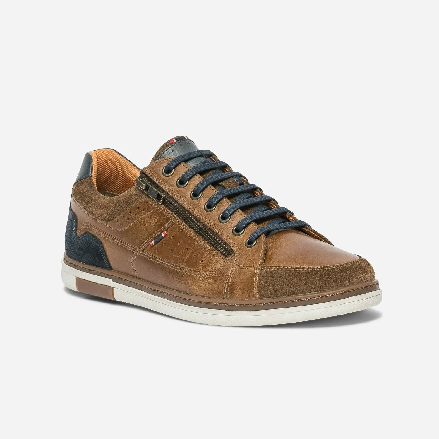 Tennis cognac en cuir - Baskets / Tennis Homme | ERAM